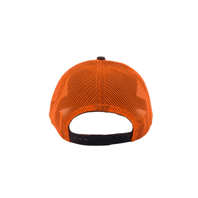 Custom Cap with Round Leather Patch--Orange - Carry The Load Shop
