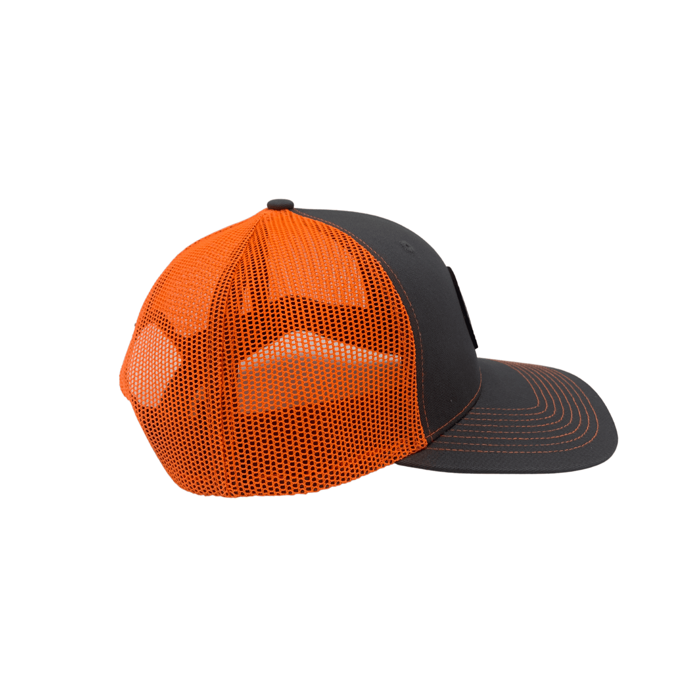 Custom Cap with Round Leather Patch--Orange - Carry The Load Shop