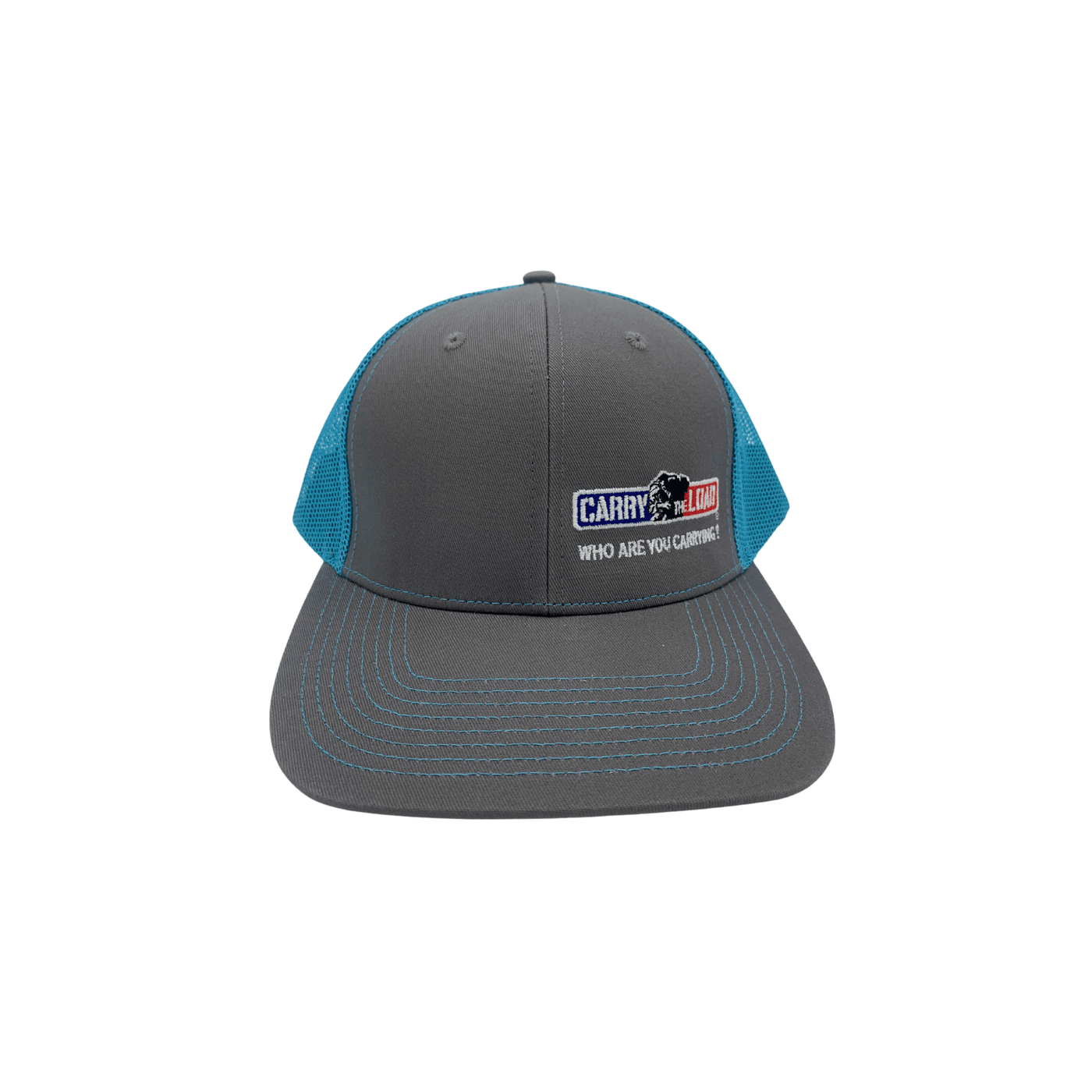 Embroidered Logo Cap--Gray with Blue Back - Carry The Load Shop