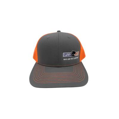 Embroidered Logo Cap--Gray with Orange Back - Carry The Load Shop