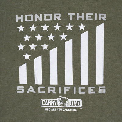 Honor Their Sacrifices T-Shirt - Military Green - Carry The Load Shop