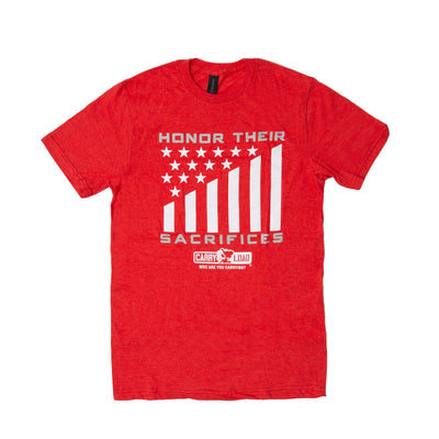 Honor Their Sacrifices T-Shirt - Red - Carry The Load Shop