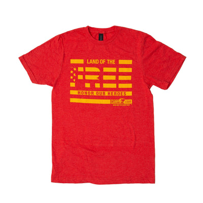 Land of the Free T-Shirt - Red - Carry The Load Shop