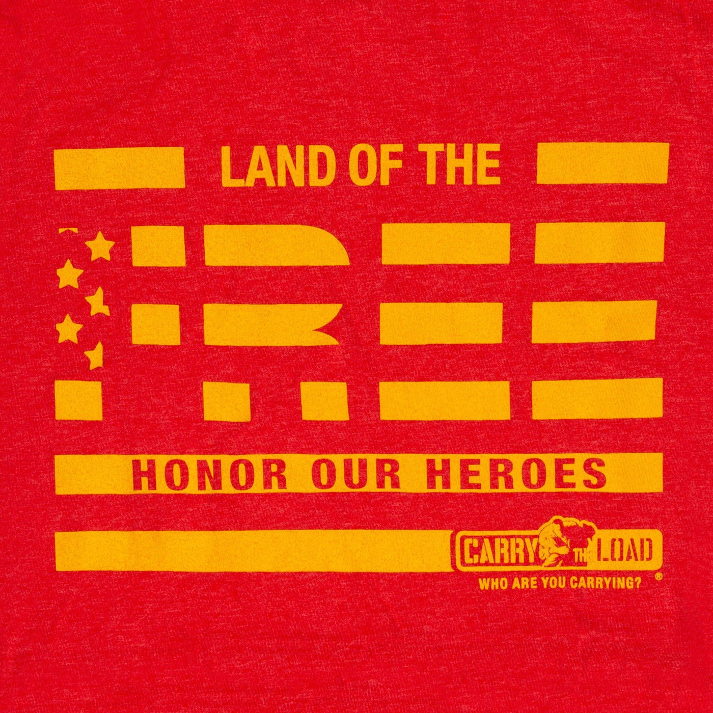 Land of the Free T-Shirt - Red - Carry The Load Shop