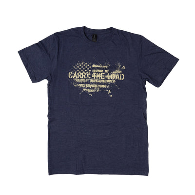 USA Map T-Shirt - Blue - Carry The Load Shop